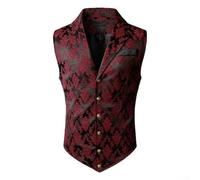 Chaleco Steampunk para hombre Dapper con patrones únicos, adecuado para varios eventos (L rojo)