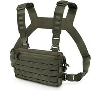 Chaleco Táctico Con Portamóvil | Arnés Molle Ligero Para Airsoft Y Outdoor | Equipamiento Con Múltiples Bolsillos (Armado verde,9 x 5,9 x 1,5 pulgadas)