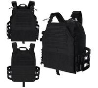 Chaleco Táctico Ligero con Liberación Rápida y Faja Lateral Ajustable | For Cintura 90-126 cm Laterales Compuestos de 3 Capas Soporte Frontal Gestión de Cables y Bolsillo Oculto
