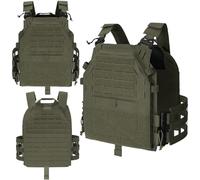 Chaleco Táctico Ligero con Liberación Rápida y Faja Lateral Ajustable | For Cintura 90-126 cm Laterales Compuestos de 3 Capas Soporte Frontal Gestión de Cables y Bolsillo Oculto