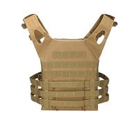 Chaleco táctico para hombre y mujer, ligero, camuflaje, airsoft, chaleco de caza versátil para exteriores, paintball, tiro, juego de guerra, unisex, transpirable, con varios bolsillos, caqui, Talla