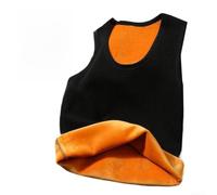 Chaleco térmico con forro polar para hombre, capa base, camiseta cálida sin mangas para invierno casual, ropa de oficina, para ajuste delgado, cuello redondo, color gris oscuro (XXL negro)