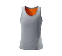 Chaleco térmico con forro polar para hombre para ajuste delgado para capa base de invierno (gris claro 4XL)