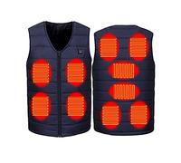 Chaleco Térmico Hombre y Mujer,Chaleco Calefactable Eléctrico,chaleco Electrico USB con Temperatura Ajustable,con 3 Temperaturas Ajustables & 10 Zonas,para Camping Senderismo Esquí Pesca,Dark blue,7XL