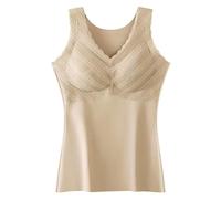 Chaleco térmico para mujer, sin costuras, forro de peluche, pecho, amortiguador, espeso, calor, comodidad, invierno, suave y transpirable