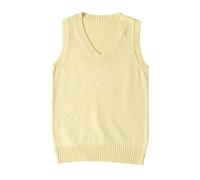 Chaleco Tipo suéter Escolar Estilo para Mujer, de Punto, sin Mangas, Ideal para Uso Informal y días Escolares