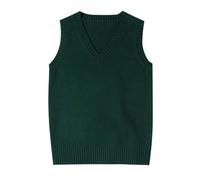Chaleco Tipo suéter Escolar Estilo para Mujer, de Punto, sin Mangas, Ideal para Uso Informal y días Escolares
