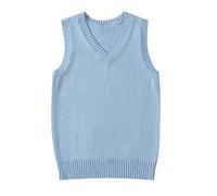 Chaleco Tipo suéter Escolar Estilo para Mujer, de Punto, sin Mangas, Ideal para Uso Informal y días Escolares