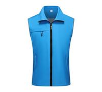 Chaleco Trabajo Con Bolsillos Hombre - Chaleco Sin Mangas Para Hombre Top Camiseta Casual Color Sólido Sudadera Con Capucha Con Cordones Cremallera Horizontal (Blue Xxxxl)