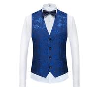 Chaleco Traje Chalecos de traje azul for hombre, chaqueta sin mangas con cuello en V y un solo pecho, talla asiática M-6XL, chaleco for fiesta boda para Hombre(803 Blue,Asian 6XL is Eur XXL)