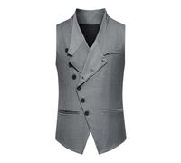 Chaleco Traje Hombre Boda Chalecos de Vestir Original Chaleco Elegante de Fiesta Negocio con Bolsillos Formal Original Color Liso Clásico Chaleco