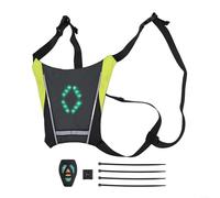 Chaleco trasero de ciclismo LED, señal de giro LED, mochila de ciclismo reflectante recargable por USB con control remoto, equipo de seguridad para ciclismo, correr, caminar por la noche (gris)