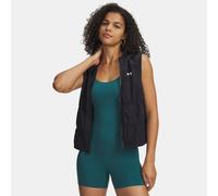 Chaleco Under Armour Rival Woven Ruched para mujer Negro / Blanco L