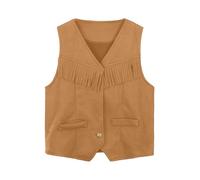 Chaleco Vaquera Niña Niño, Chaleco Cowboy Niña Hippie Disfraz Vaquera Chalecos Vaqueros Flecos 3-12 Años Rockero Carnaval, Halloween, Oktoberfest, Festival