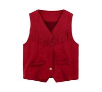 Chaleco Vaquera Niña Niño, Chaleco Cowboy Niña Hippie Disfraz Vaquera Chalecos Vaqueros Flecos 3-12 Años Rockero Carnaval, Halloween, Oktoberfest, Festival