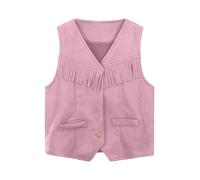 Chaleco Vaquera Niña Niño, Chaleco Cowboy Niña Hippie Disfraz Vaquera Chalecos Vaqueros Flecos 3-12 Años Rockero Carnaval, Halloween, Oktoberfest, Festival