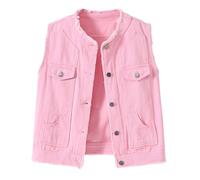 Chaleco Vaquero Informal Femenino con Corte Ajustado Sin Mangas Ligero y Elegante para Uso Diario (XL) #28