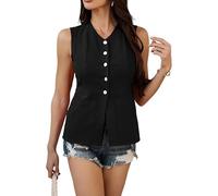 Chaleco Vestir Mujer Chaleco De Traje De Verano Para Mujer Ligero Sin Mangas Con Botones Blazer Chaleco Para Mujer Cuello En V Chaleco Camisas Túnica Ajustadas De Negocios A La Moda Camisetas Sin M