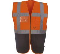 Yoko Chaleco Alta Visibilidad Yk002/Hvw801 de Hombre, multifunción, Ejecutivo, Hombre, Color Naranja y Negro, tamaño XXL