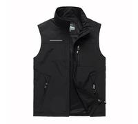 Chalecos 2025 para hombre, chaleco de secado rápido con bolsillos, chaleco táctico para senderismo, pesca, ropa exterior sin mangas (Z21-negro, XL)