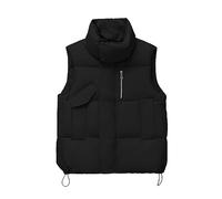Chalecos acolchados de cuello alto para mujer, chaleco acolchado sin mangas, chaleco térmico de moda, chaquetas acolchadas de color sólido, bolsillos con cremallera, ropa exterior de ajuste holgado