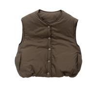 Chalecos acolchados de invierno sin mangas para niños, chaleco cálido para | Abrigo cálido acolchado para otoño con cremallera, con bolsillos, abrigo sin mangas para la escuela, deportes al aire libre