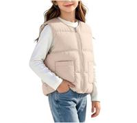 Chalecos acolchados sin mangas para niños y niñas, chaleco acolchado de | Chaqueta de cuello alto resistente al viento, chalecos ligeros con cremallera, abrigos cálidos, bolsillos para niños de 3 a