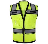 Chalecos de alta visibilidad, Traje reflectante transpirable de alta visibilidad, ropa trabajo con rejilla seguridad Oxford, construcción, 1 pieza(L)