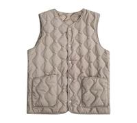 Chalecos de equitación para mujer, cómodo chaleco interior para mujer, sin mangas, diseño sin cuello para capas versátiles de invierno, abrigo azul para mujer, gris, 5XL