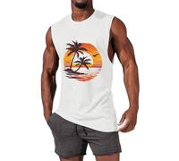 Chalecos de playa para hombre, sin mangas, estampados, de secado rápido, sudaderas de gran tamaño, ligeras, holgadas, transpirables, cómodas camisetas sin mangas para hawaiano, fitness, tallas S-5XL