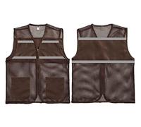 Chalecos de seguridad, Chaleco de seguridad de alta visibilidad con bolsillos de malla reflectante y cremallera for trabajo al aire libre, multicolor, varios tamaños.(A,4XL)