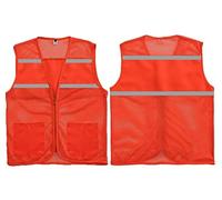 Chalecos de seguridad, Chaleco de seguridad de alta visibilidad con bolsillos de malla reflectante y cremallera for trabajo al aire libre, multicolor, varios tamaños.(G,Medium)