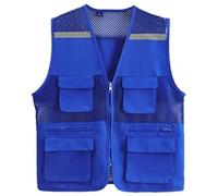 Chalecos de seguridad, Chaleco de seguridad de malla reflectante de alta visibilidad, chaqueta deportiva for exteriores, trabajo, multicolor, varios tamaños(Blu,XXL)