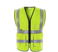 Chalecos de seguridad, Chaleco reflectante de alta visibilidad con bolsillos for trabajos al aire libre, multicolor, tallas XL-4XL(Giallo,3XL)