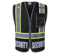 Chalecos de seguridad reflectantes HATAUNKI de malla negra resistente