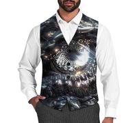 Chalecos de traje monocromáticos con diseño de ojo de dragón para hombre, divertidos chalecos formales de negocios, chaleco de negocios, Estilo:, XL