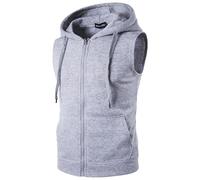 Chalecos de Verano Transpirable Ropa de Ocio Chaqueta Softshell Sudadera sin Mangas Suave de Trabajo Chaleco Hombre Verano Ligero de Algodón Chaleco Deportivo con Capucha