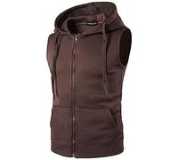 Chalecos de Verano Transpirable Ropa de Ocio Chaqueta Softshell Sudadera sin Mangas Suave de Trabajo Chaleco Hombre Verano Ligero de Algodón Chaleco Deportivo con Capucha