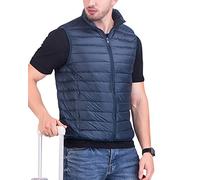 Chalecos Exteriores - Hombre Chaqueta De Pluma - Planicie Ligero Cálido Abrigo De Invierno Lago Azul S