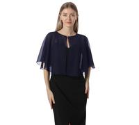 Chales y capelets suaves de gasa para vestido de noche, boda, capa de chal, accesorios para mujer estilo años 20, marino, Talla única