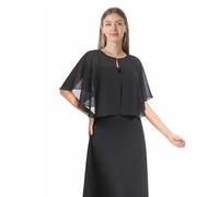 Chales y capelets suaves de gasa para vestido de noche, boda, capa de chal, accesorios para mujer estilo años 20, Negro -, Talla única