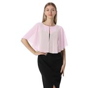 Chales y capelets suaves de gasa para vestido de noche, boda, capa de chal, accesorios para mujer estilo años 20, Rosado, Talla única