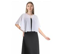 Chales y capelets suaves de gasa para vestido de noche, boda, capa de chal, accesorios para mujer estilo años 20, Blanco, Talla única
