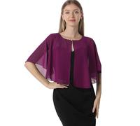 Chales y capelets suaves de gasa para vestido de noche, boda, capa de chal, accesorios para mujer estilo años 20, Fucsia, Talla única