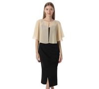 Chales y capelets suaves de gasa para vestido de noche, boda, capa de chal, accesorios para mujer estilo años 20, Champán, Talla única