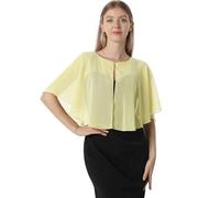 Chales y capelets suaves de gasa para vestido de noche, boda, capa de chal, accesorios para mujer estilo años 20, Amarillo, Talla única