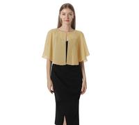 Chales y capelets suaves de gasa para vestido de noche, boda, capa de chal, accesorios para mujer estilo años 20, Oro, Talla única