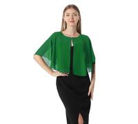 Chales y capelets suaves de gasa para vestido de noche, boda, capa de chal, accesorios para mujer estilo años 20, Verde, Talla única