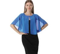Chales y capelets suaves de gasa para vestido de noche, boda, capa de chal, accesorios para mujer estilo años 20, Azul, Talla única