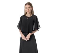 Chales y capelets suaves de gasa para vestido de noche, boda, capa de chal, accesorios para mujer estilo años 20, Negro -, Talla única